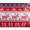 Designový barevný přehoz na postel WINTER PIXEL s motivem sobů