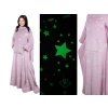 Stylová růžová deka s rukávy NEON se svítícími hvězdami
