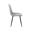 Stylová jídelní židle EVA s černými nohami v světle šedé barvě