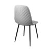 Komfortní světle šedá jídelní židle EVA s pevnými černými nohami