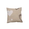 Dekorační povlak na polštář DEAMON 40x50 cm, béžový se srdíčkovým vzorem