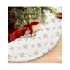 Bílá podložka pod stromeček GOLD STARS 122 cm s hvězdami