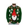 Vánoční svetr pánský GNOME tmavě zelený – stylový sváteční kousek