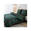 Teplé flanelové povlečení KOSTKA zelené na zimu