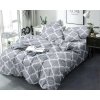 Moderní povlečení z mikrovlákna MALAGA světle šedé s geometrickým vzorem