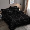 Luxusní povlečení z mikrovlákna TORONTO černé s geometrickým vzorem