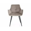 Moderní židle GRAPE béžová – stylové spojení sametu a černých kovových nohou