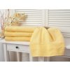 Světle žlutý ručník ADRIA 50x100 cm s bordurou, vyrobený ze 100% bavlny