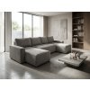 Svetlosivá sedacia súprava do U SMART COSARO 295x140 cm