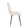 Luxusní sametová jídelní židle NAOMI béžová s kovovými nohami