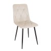 Elegantní béžová sametová jídelní židle NAOMI s černými kovovými nohami