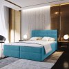 Čalúnená posteľ boxspring GLORIEN VELVET 160x200 cm modrá