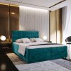 Čalúnená posteľ boxspring GLORIEN VELVET 160x200 cm tyrkysová