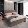 Čalouněná postel boxspring ISPIRA 160x200 cm – elegantní světle hnědá