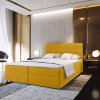 Stylová hořčicová postel GLORIEN 160x200 cm – moderní boxspring systém