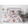 Bílé povlečení FONZIE z krepu s barevnými květy