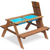Detská záhradná lavica s hracím stolom PLAYLAND 88x88x51 cm