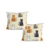 Sada 2 ks bavlněných povlaků COLORED CATS BLEND 45x45 cm, krémové