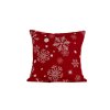 Vánoční povlak na polštář SNOWFALL červený 45x45 cm s bílými vločkami