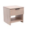 Noční stolek HAVANA v dekoru dubu sonoma s prostornou zásuvkou a otevřenou policí, ideální do moderních i skandinávských interiérů