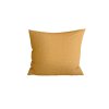 Hořčicový mušelínový povlak MUSSARI 45x45 cm na dekorační polštář
