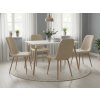 Jídelní stůl ADRIA 120x80 a 4 krémové sametové židle LAVA v elegantním setu