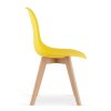 Praktická plastová židle KITO žlutá s pevnou dřevěnou základnou