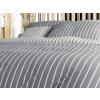Elegantní bavlněné povlečení Caprivi šedé s proužky a knoflíky