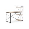 Psací stůl s regálem LOFTY 120x60 cm, černý / dekor dub v moderním loft stylu