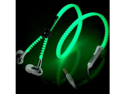 Teamyo Metal Zipper Luminous Earphone Glowing Music Stereo Headset With Mic Night Lighting Handsfree For iPhone (1)