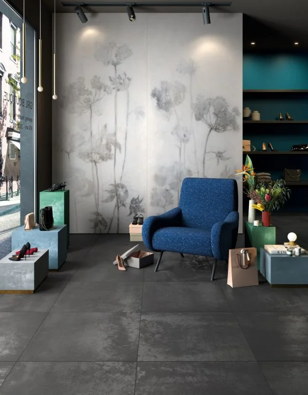 Luxusní obchod s moderní dlažbou ze série Mirage Lemmy