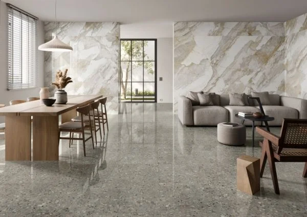 Leskla dlažba Saime Frammenta Taupe 60x60cm rektifikovaná