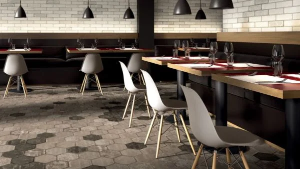 Obklady a dlažby Marca Corona BrickLane vhodné nejen do restaurace