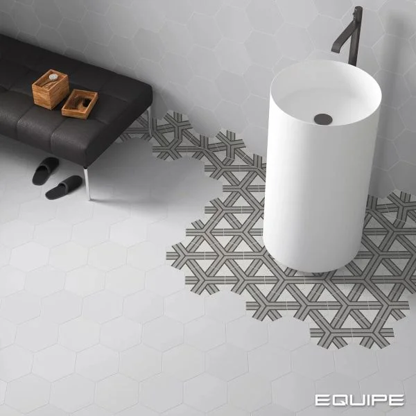 Šestihrany ze série Equipe Coimbra - Oxford Gray a Decor Alpha