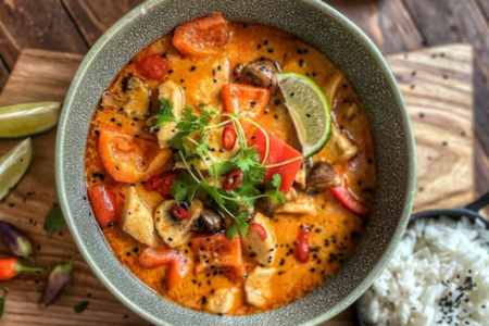 Thajské červené kari s kuřecím masem