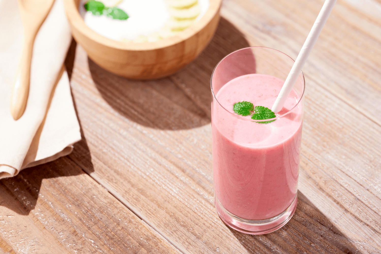 Jahodové smoothie s proteinovým přídavkem