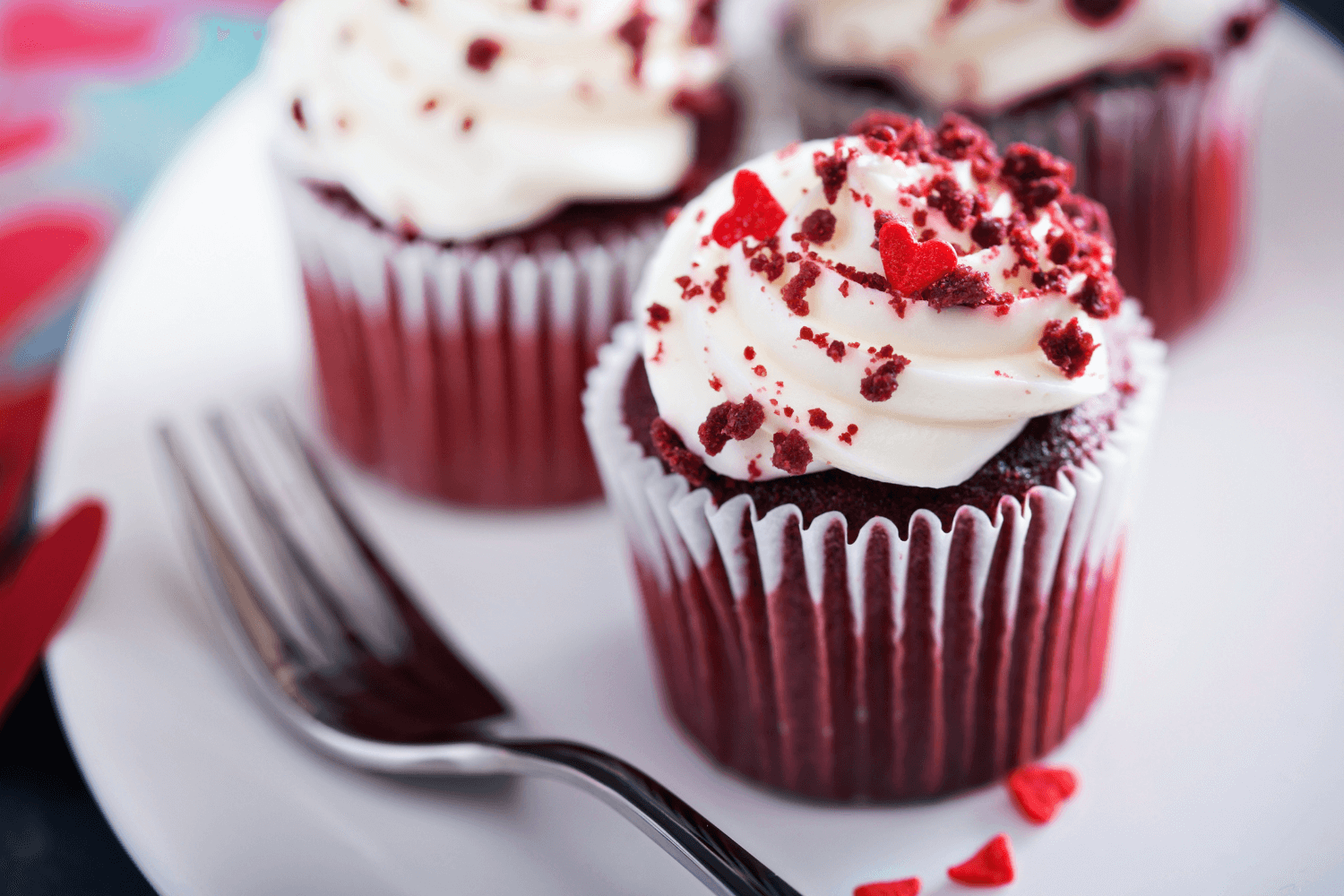 Valentýnské red velvet dortíky