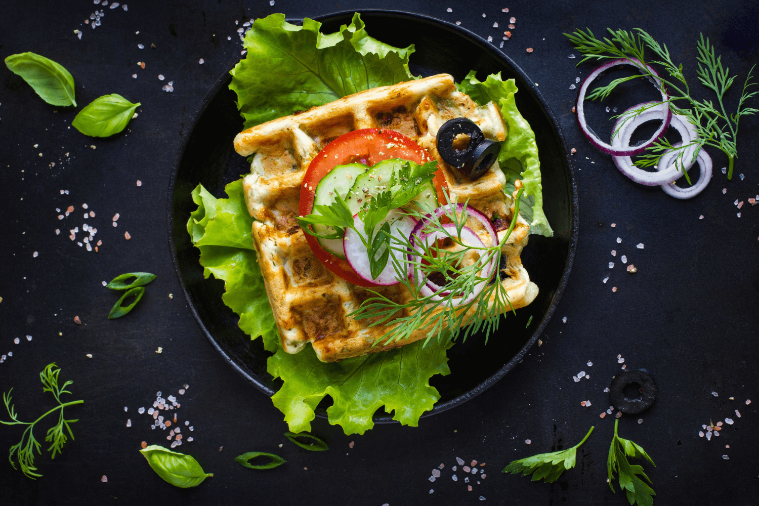 Slané vafle se špenátem