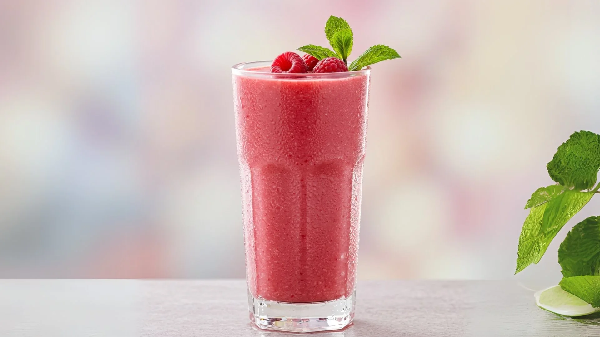 Hotové Fitness Smoothie z malin ve sklenici