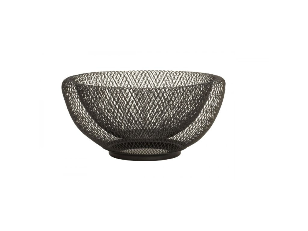 Černý kovový koš na ovoce Ø 25 cm - objevte styl a funkčnost v jednom. Ideální doplněk pro váš interiér.