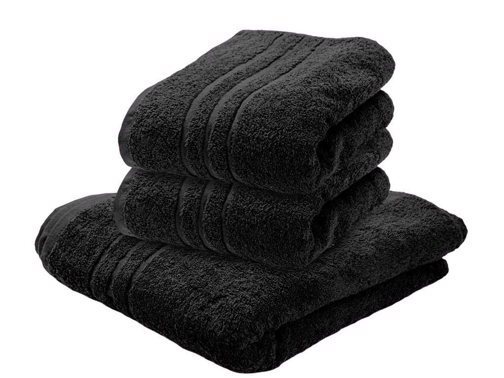 Sada 2 osušek Comfort černé barvy z kvalitní 100% bavlny