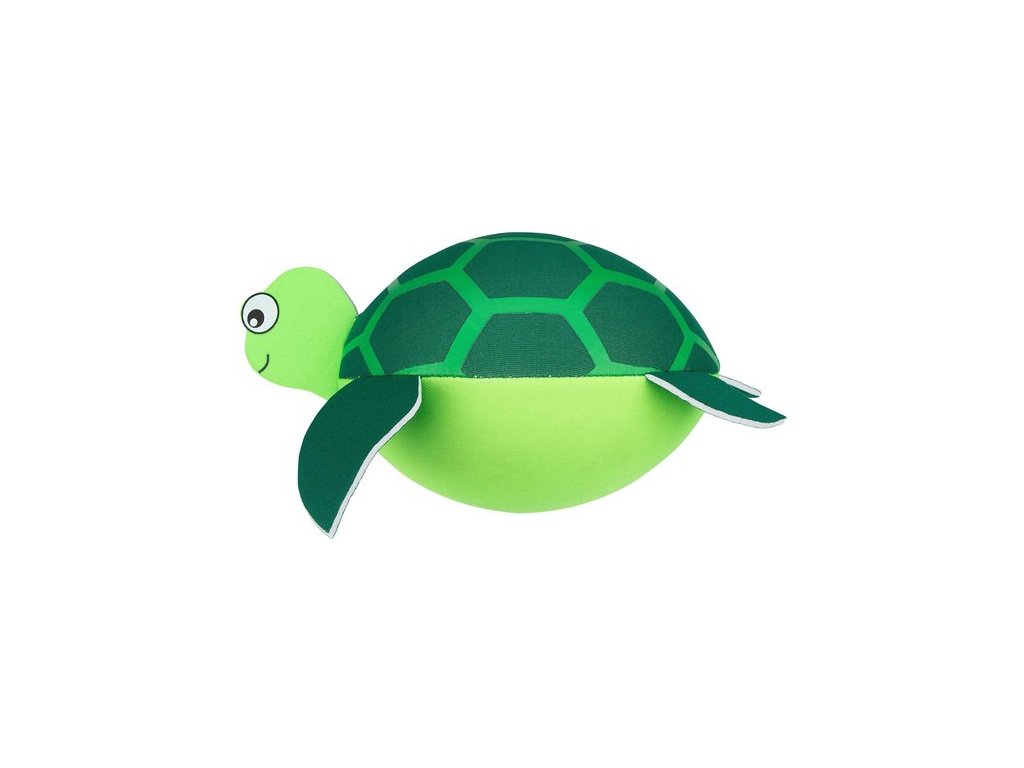 Neoprenový míč do vody TURTLE ø 17 cm, zelený, ve tvaru želvy, odolný materiál, ideální na pláž a k bazénu
