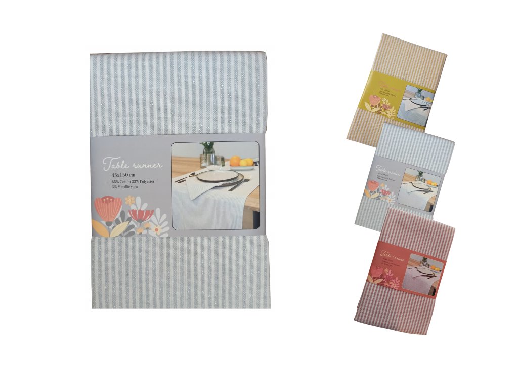Dekorační běhoun SHIMORA 150x45 cm – elegantní pruhy