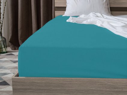 Prostěradlo Jersey EXCLUSIVE tyrkysové 160x200 cm z 100% bavlny