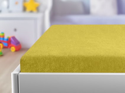 Froté prostěradlo do postýlky žluté 60x120 cm