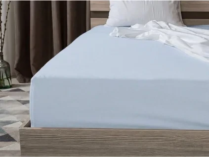 Pohodlné světle modré prostěradlo 90 x 200 cm pro klidný spánek