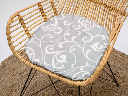 Šedý podsedák na židli STANDARD ORIENT s orientálním vzorem