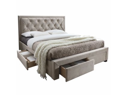 AKCE Manželská postel PREMIUM 180 x 200 šedohnědá II. jakost