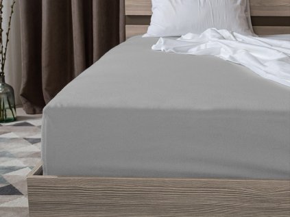 EXCLUSIVE jersey prostěradlo 90 x 200 cm světle šedé 100% bavlna měkké a pružné