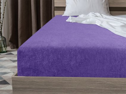 Froté prostěradlo EXCLUSIVE tmavě fialové 180 x 200 cm – luxusní pohodlí pro vaši postel